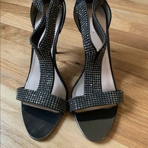 Glint Devyn black rhinestone celeb heels